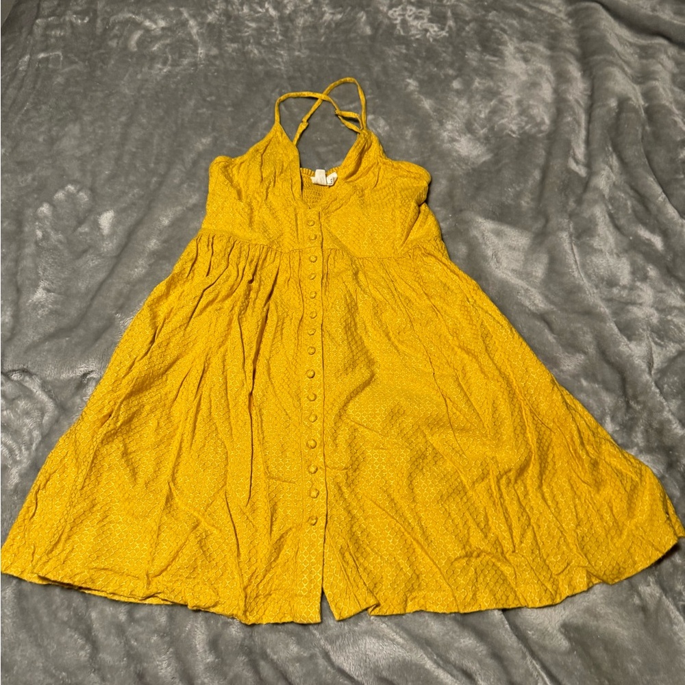 Roxy Gold Smocked Halter Sundress